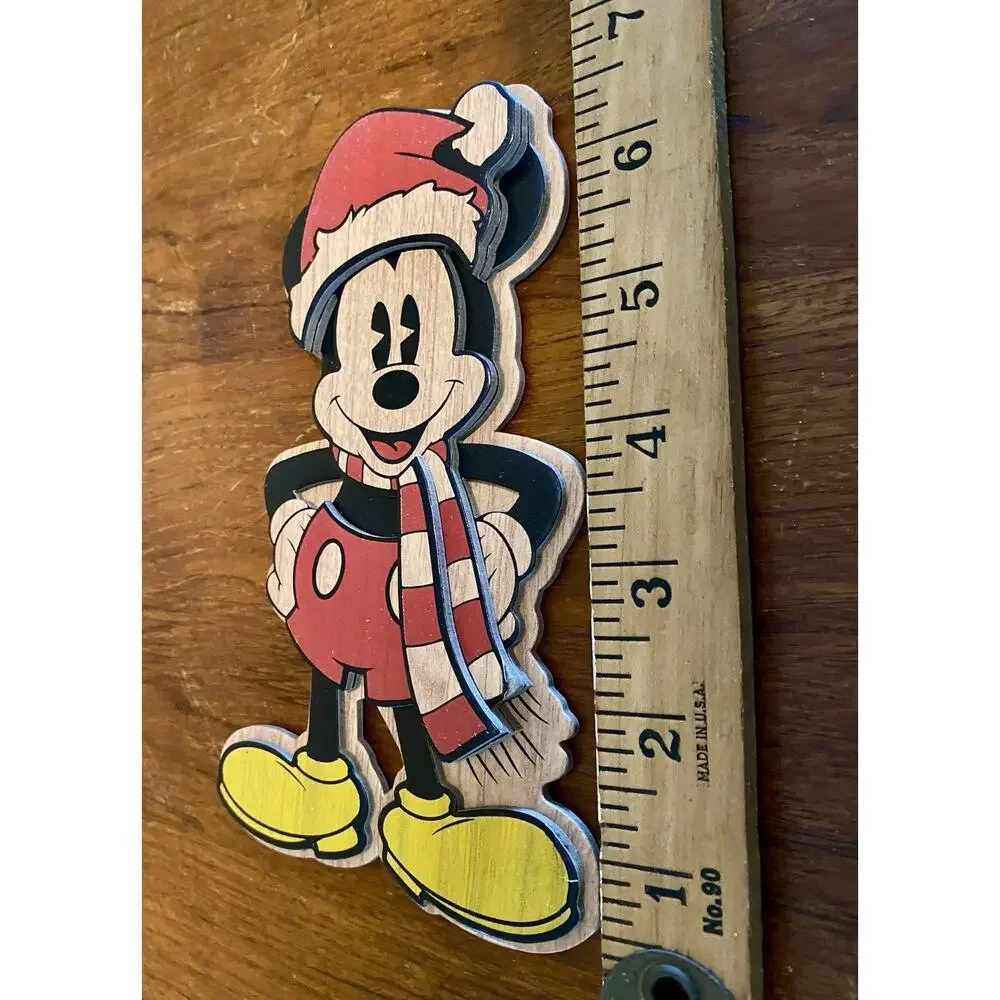 NEW Hallmark Disney Mickey Mouse Wood Ornament Holiday Christmas Greeting Card